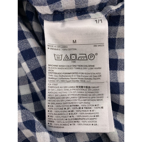Banana Republic Blue Plaid Long Sleeve Shirt M - Picture 7 of 7